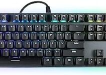 Black Shark Wired Gaming Keyboard, Quiet Red Switch Mechanical Keyboard with RGB Backlit, 104 Keys Full Size with Number Pad, LED Rainbow Light Up Keyboard for Computer PC Desktop