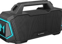 Bluetooth Speakers,MusiBaby 80W Outdoor Speakers Bluetooth Wireless,Portable Speaker with Deep Bass,DSP,Dual Paring,Power Bank,20H Play,Mic Port,IPX6 Waterproof Speaker for Party,Camping,Beach-Black