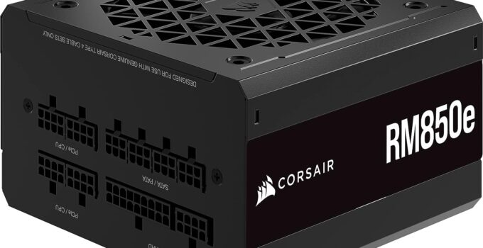 Corsair RM850e (2023) Fully Modular Low-Noise ATX Power Supply – ATX 3.0 & PCIe 5.0 Compliant – 105°C-Rated Capacitors – 80 Plus Gold Efficiency – Modern Standby Support – Black