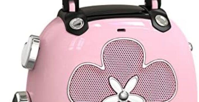 DOSS Candy Cute Bluetooth Speaker, Mini Portable Speaker with Mighty Sound, Retro Stylish Design, Adorable Speaker for Room, Desk Decoration, Ideal Xmas Gift for Kids, Girls, Women-Pink