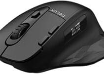 DeLUX Wireless Ergonomic Mouse with Thumb Rest, Bluetooth Rechargeable, OLED Screen, 4000DPI, 8 Buttons, for Multi-Devices on Windows and Mac OS – M912DB Black