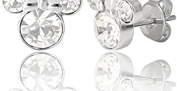 Disney Womens Minnie Mouse Birthstone Stud Earrings – Minnie Mouse Earrings – Birthstone Jewelry – Disney Jewelry