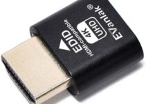 EVanlak HDMI Dummy Plug Headless Ghost Display Emulator Premium Aluminum PC（Fit Headless-3840×2160@60H New 3RD）-1Pack