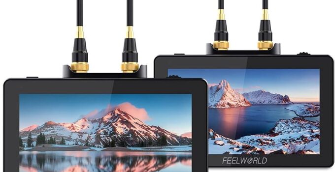 FEELWORLD FT6 FR6 5.5 Inch Wireless Video Transmission DSLR Camera Field Monitor Built in Transmitter and Receiver System Long Range 800ft Low Latency 0.07s Touch 3D LUT HDR 4K HDMI Director AC DP
