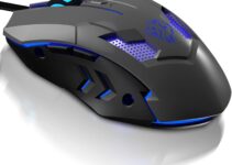 FUWANG Wired Gaming Mouse, USB Computer Mouse with RGB Backlit, 7200 DPI Optical Sensor, Ergonomic Gamer Mouse with 6 Programmable Buttons for Windows/PC/Mac/Laptop Gamer