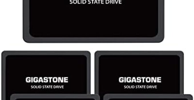 Gigastone 5-Pack 120GB SSD SATA III 6Gb/s. 3D NAND 2.5″ Internal Solid State Drive, Read up to 500MB/s. Compatible with PC, Desktop and Laptop, 2.5 inch 7mm (0.28”)