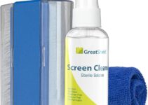 GreatShield Universal Screen Cleaning Kit, Microfiber Cloth + 2 Sided Brush + Non-Streak Solution Spray [for TV, Laptops, PC Monitors, Smartphones, Tablets, Camera, Keyboard and Other Electronics]
