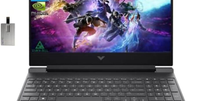HP 2022 Victus 15.6″ FHD 144Hz Gaming Laptop, Intel 12th Core i5-12450H, 16GB RAM, 1TB PCIe SSD, NVIDIA GeForce GTX 1650 Graphics, Backlit Keyboard, Win 11 Pro, Mica Silver, 32GB Snowbell USB Card