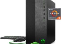 HP Pavilion Gaming PC, AMD Ryzen 5 5600G Processor, 8 GB RAM, 512 GB SSD, Windows 11, Wi-Fi 5 & Bluetooth 4.2 Combo, 9 USB Ports, Pre-Built Gaming PC Tower, Mouse and Keyboard (TG01-2030, 2021)