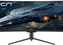 INNOCN 49" Curved Monitor Ultrawide Gaming 120Hz 32:9 QHD 5120 x 1440P Computer Monitor, R1800, 99% sRGB, HDR400, USB Type C, DisplayPort, HDMI, Built-in Speakers, Height/Tilt Adjustable – 49C1R