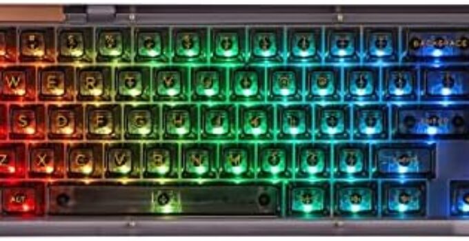 KiiBoom Phantom 68 65% Hot Swappable Crystal Gasket-Mounted Mechanical Keyboard, BT5.0/2.4GHz/USB-C Wired Wireless NKRO Gaming Keyboard with South-Facing RGB, 4000mAh Battery for Win/Mac(Black)