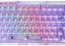 KiiBoom Phantom 81 V2 75% Hot Swappable Upgraded Crystal Gasket-Mounted Mechanical Keyboard, Triple Mode NKRO Gaming Keyboard with South-facing RGB, Clear Keycaps, 4000mAh Battery for Win/Mac (Purple)