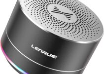 LENRUE Portable Bluetooth Speakers,Wireless Speaker with Clear Sound, Long Playtime, Small Mini Metal Speaker,Christmas Birthday Gifts for Men, Women,Kids(Black)
