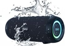 MIFA A90 Portable Bluetooth Speaker, 60W Waterproof Wireless Speakers with Aux Input, USB Flash Drive, Micro SD Card, Built-in Microphone, TWS, Loud Bass, USB-C, Shoulder Strap, Black