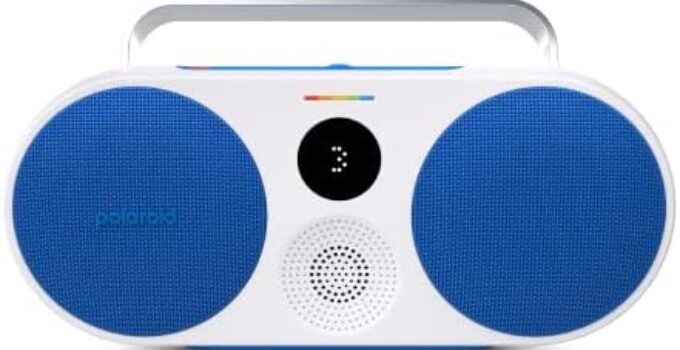 Polaroid P3 Music Player (Blue) – Retro-Futuristic Boombox Wireless Bluetooth Speaker Rechargeable with Dual Stereo Pairing