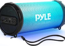 Pyle Wireless Portable Bluetooth Boombox Speaker – 100Watt Hi-Fi Rechargeable Boom Box Speaker Portable Music Barrel Loud Stereo System with AUX Input, MP3/USB/SD Port, Fm Radio, 2" Tweeter -PBMSPRG3