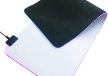 RGB Gaming Mouse Pad White, Large Extended Glowing Led Mousepad with 14 Lighting Modes, Non-Slip Rubber Base Computer Keyboard Pad Mat for Gamer, 31.5×12 x 0.16 Inch (White)