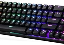 Redragon K599 Wired/Wireless Mechanical Gaming Keyboard 60% Compact Tenkeyless RGB Backlit Computer Keyboard for Windows PC Gamers (70 Key Blue Switch – Black)