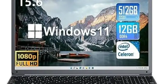 SGIN 15.6 Inch 12GB DDR4 512GB SSD Laptop Computer, Windows 11 Laptops with Intel Celeron N5095 Processor(Up to 2.9GHz), FHD 1920×1080 Display, WiFi, Bluetooth 4.2, Webcam, USB 3.0