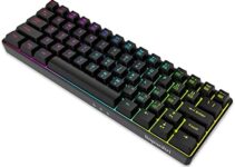 Snpurdiri 60% Gaming Keyboard,RGB Compact Small Wired Office Membrane Keyboard for Windows Laptop PC Mac – Black