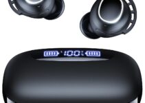 TAGRY Wireless Earbuds Bluetooth Headphones 120H Playtime IPX7 Waterproof Ear Buds Power Display Earphones with Mic and 2600mAh Charging Case for Sports Laptop TV Computer Phone Gaming