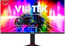 Viotek GFT27CXB2 27-Inch Gaming Monitor | 240Hz Full-HD 1080p 1ms OD | 99% sRGB & 400 cd/m2 High Brightness | G-Sync-Ready & FreeSync | 2X HDMI, DP, 3.5mm | Adjustable Height, Tilt, Swivel, Pivot