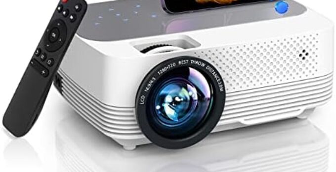 WiFi Mini Projector for iPhone, 1080P Full HD Supported 7500L Outdoor Portable Projector, 200″ Display Home Theater Movie Projector for Outdoor Movies, Compatible with TV Stick, HDMI, VGA, AV, Xbox