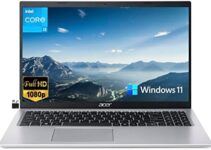 acer 2023 Newest Aspire 5 15.6″ FHD 1080p IPS Slim Laptop, Dual-Core Intel i3-1115G4 (Upto 4.1GHz) Procssor, 8GB RAM, 128GB NVMe SSD, WiFi 6, RJ-45, HD Webcam, Amazon Alexa, Windows 11S+MarxsolCables