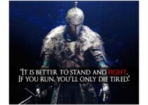 "Better to Stand and Fight"-Motivational Quotes Wall Art Sign-10 x 8" Fierce Warrior Poster Print-Ready to Frame. Inspirational Home-Gym-Office-Game Room-Cave Decor. Perfect Gift for Teens & Gamers!