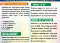 FCE (Tech) Gombe affiliated with UDUS Degree Admission Form 2023/2024
