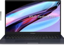 ASUS 2022 Zenbook Pro 17 17.3" WQHD 165Hz Touch Gaming Laptop, AMD Ryzen 9 6900HX, 16GB LPDDR5 RAM, 2TB SSD, NVIDIA GeForce RTX 3050, Backlit Keyboard, Win 11 Pro, Black, 32GB Snowbell USB Card