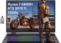 Acer 2023 Nitro5 15.6″ QHD 165Hz Gaming Laptop, AMD Ryzen7 6800H, NVIDIA GeForce RTX 3070Ti, 32GB DDR5 RAM, 2TB PCIe SSD, 4-Zone RGB Backlit Keyboard, Wi-Fi 6, Win 11 Pro, Black, 32GB USB Card
