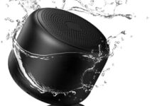 Bobtot Portable Bluetooth Speakers Wireless Speaker- Waterproof Speaker with Loud Stereo Sound,15 Hours Playtime, Rechargeable Battery, Built-in Microphone, Mini Speaker with Strap, Black