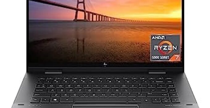 HP ENVY x360 Convertible 15-inch Laptop, AMD Ryzen 7 5825U processor, AMD Radeon Graphics, 8 GB RAM, 512 GB SSD, Windows 11 Home (15-eu1026nr, Nightfall black aluminum)