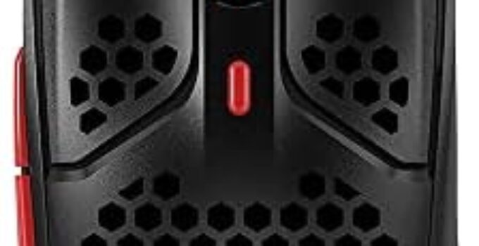 HyperX Pulsefire Haste – Gaming Mouse – Ultra-Lightweight, 59g, Honeycomb Shell, Hex Design, HyperFlex USB Cable, Up to 16000 DPI, 6 Programmable Buttons – Black/Red