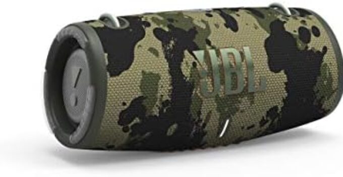 JBL Xtreme 3 – Portable Bluetooth Speaker, Powerful Sound and deep bass, IP67 Waterproof, 15 Hours of Playtime, powerbank, PartyBoost for Multi-Speaker Pairing (Camo)