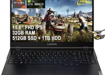 Lenovo Flagship 2021 Legion 5 Gaming Laptop 15.6″ FHD 144Hz AMD Octa-Core Ryzen 7 4800H (Beats I7-9750H) 32GB DDR4 512GB SSD 1TB HDD GTX 1660Ti 6G Backlit Webcam Win 10 + HDMI Cable