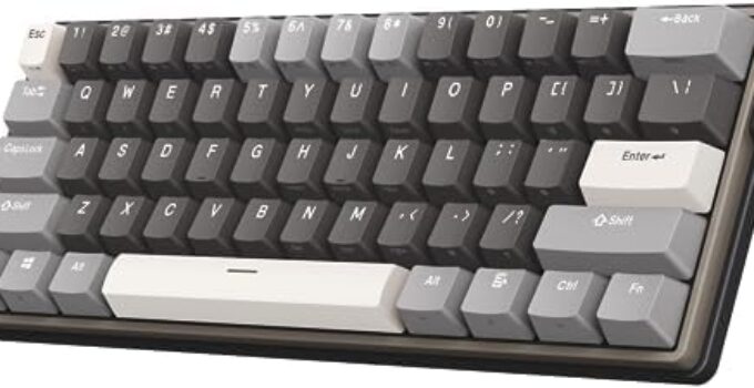 RK ROYAL KLUDGE RK61 Plus Mechanical Keyboard, 60% Wireless Gaming Keyboard with USB Hub, Bluetooth/2.4Ghz/Wired RGB Hot Swappable PC Keyboard for Win/Mac/Android, Tactile Pale Green Switches
