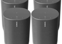 Sonos Move – Battery-Powered Smart Wi-Fi and Bluetooth Speaker with Alexa Built-in – Black (4-Pack)