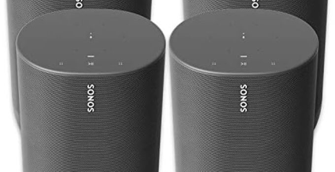 Sonos Move – Battery-Powered Smart Wi-Fi and Bluetooth Speaker with Alexa Built-in – Black (4-Pack)