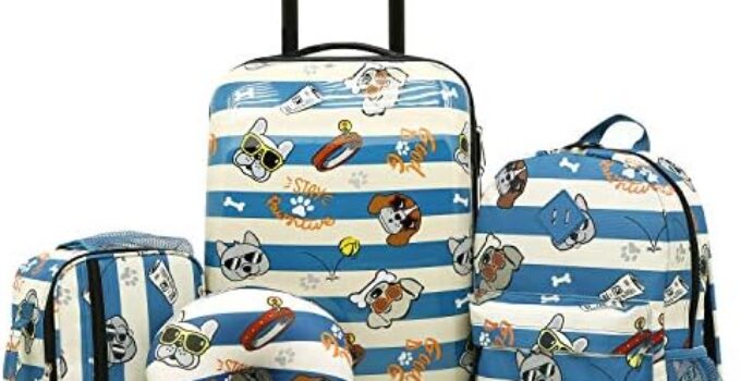 Travelers Club 5 Piece Kids’ Luggage Set, Cool Dog