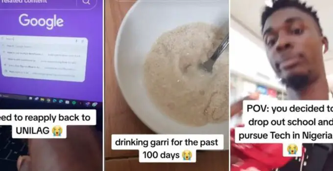 “Drinking Garri for the Past 100 Days”: Nigerian Man Who Quit University to Pursue Tech Regrets