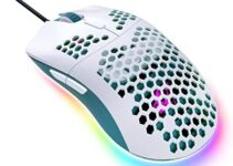 MAGIC-REFINER Wired Lightweight Gaming Mouse, 69g Ultralight Honeycomb Shell, RGB Chroma Backlit, 6400 DPI Optical Sensor, Ergonomic 6 Programmable Buttons for E-Sports,Laptop,PC,Mac Gamer