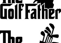2x " The Golf Father " Golfing Sport Funny Golf Bag Car Decal Stickers 5" x 4"
