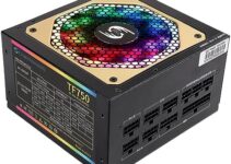 750W Power Supply RGB Fully Modular PSU Full Voltage 110-240V Computer Power Supplies with 20+4pin Motherboard Power Whisper-Quiet 120mm FDB Fan Multiple ARGB Light Modes Active PFC for Desktop PC