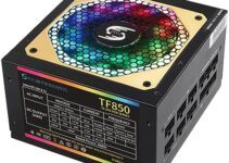 850W Power Supply RGB Fully Modular PSU Full Voltage 110-240V Computer Power Supplies with 20+4pin Motherboard Power Whisper-Quiet 120mm FDB Fan Multiple ARGB Light Modes Active PFC for Desktop PC