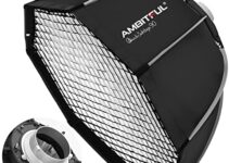 AMBITFUL 35.4inch/ 90cm Bowens Mount Octagon Umbrella Softbox Quick Installation Softbox + Honeycomb Grid for Studio Strobe Outdoor Photography