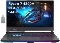 ASUS ROG Strix G15 Gaming Laptop, 15.6″ FHD 144Hz Display, AMD Ryzen 7-4800H, 16GB RAM, 1TB PCIe SSD, RGB Backlit Keyboard, GeForce RTX 3060 6G, Wi-Fi 6, Win 11 Pro, Gray, 32GB USB Card