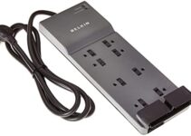 Belkin 8-Outlet Power Strip Surge Protector w/Flat Plug, 6ft Cord – Ideal for Computers, Home Theatre, Appliances, Office Equipment (3,550 Joules) – 3 Pack