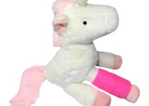 Broken Leg Gift for Kids – Free Gift Wrapping + Quick Shipping – Broken Bone Unicorn Plush – Gift For Broken Arm – Pick the Cast Color and Location – Stuffed Animal Wearing Casts for Injured Kid